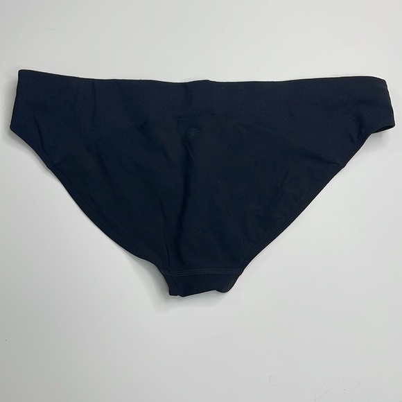 Athleta Black Bikini Bottom with Laser Cut detailing on Hips Size Large - Picture 2 of 11